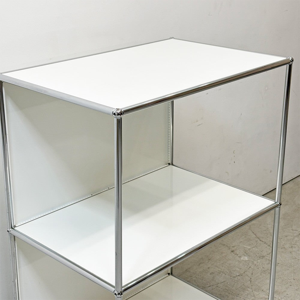 ユーエスエムハラー USMハラー USM Haller キャビネット シェルフ 1列2段 オープン H104cm ピュアホワイト モダンデザイン スイス ●