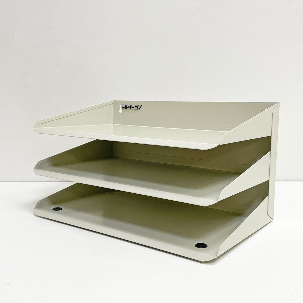 ビスレー BISLEY 3段 レターラック クリーム 書類棚 A4サイズ 横型 W38.5cm 壁掛け可 デスクアクセサリー 英国 廃番カラー ●