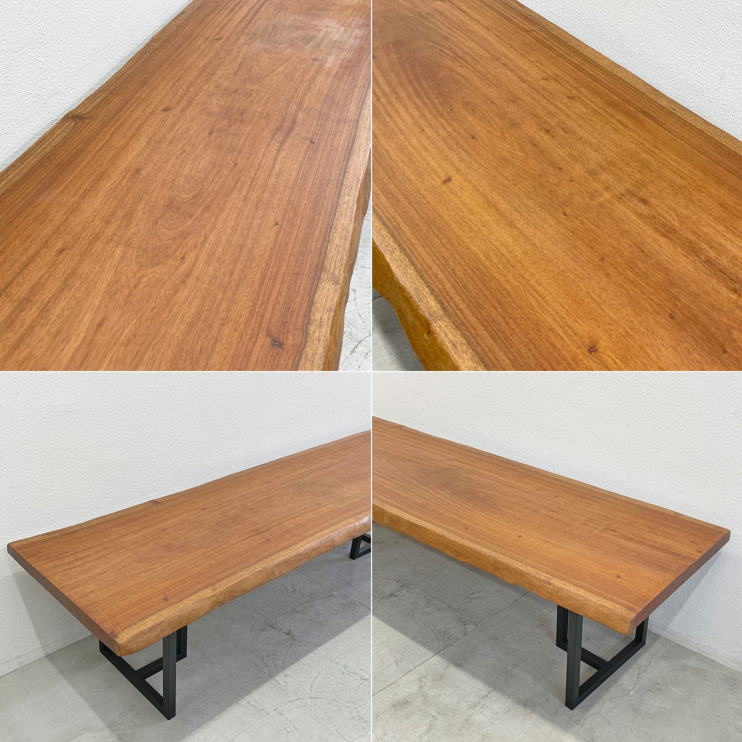 ワイスワイス WISE WISE ワイドロング ダイニングテーブル Wide dining table アイアンT字脚 パナマ材無垢材 ライブエッジ  〓