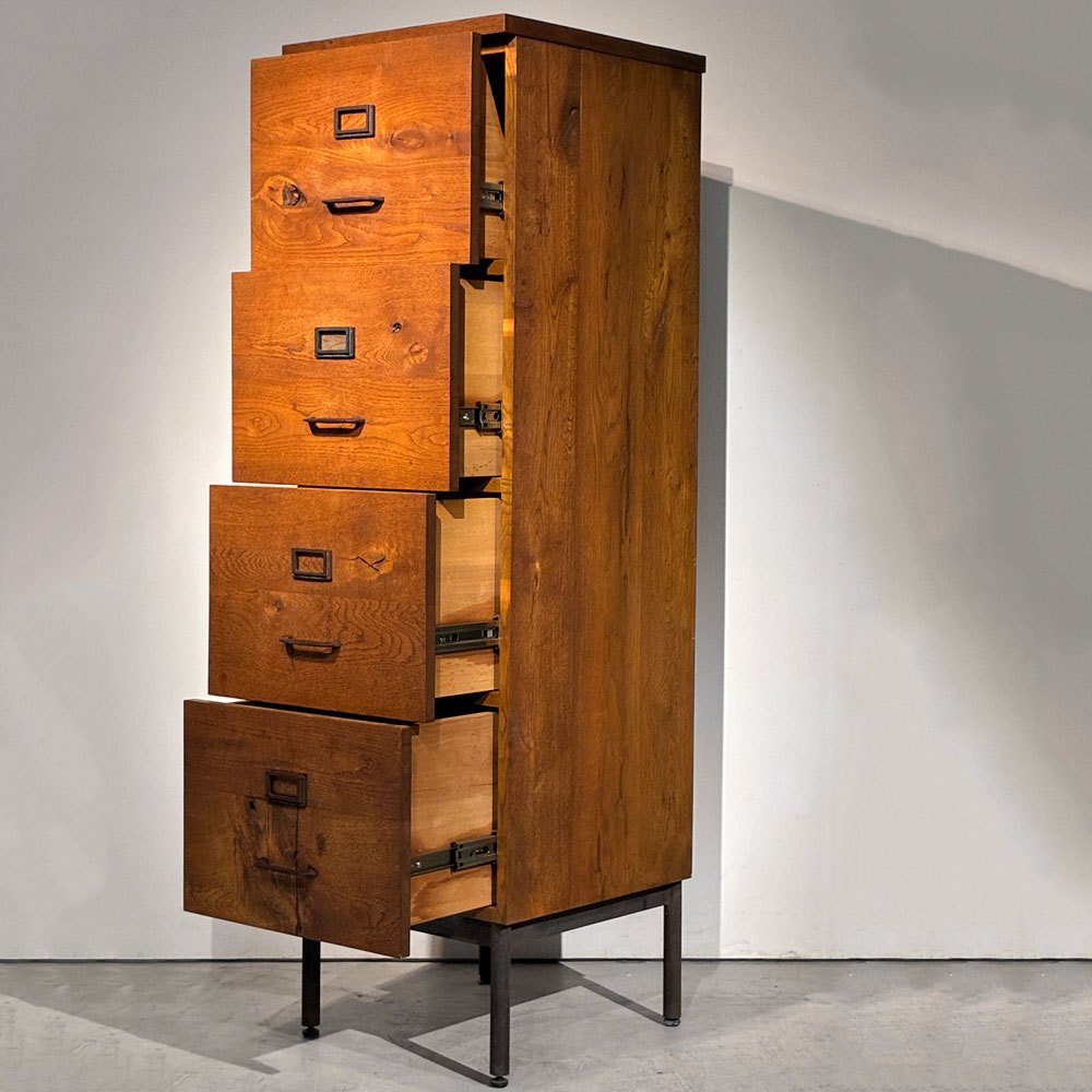 トラックファニチャー TRUCK FURNITURE ライブラリー ハイ チェスト LIBRARY HIGH CHEST ナラ無垢材 インダストリアルデザイン ●