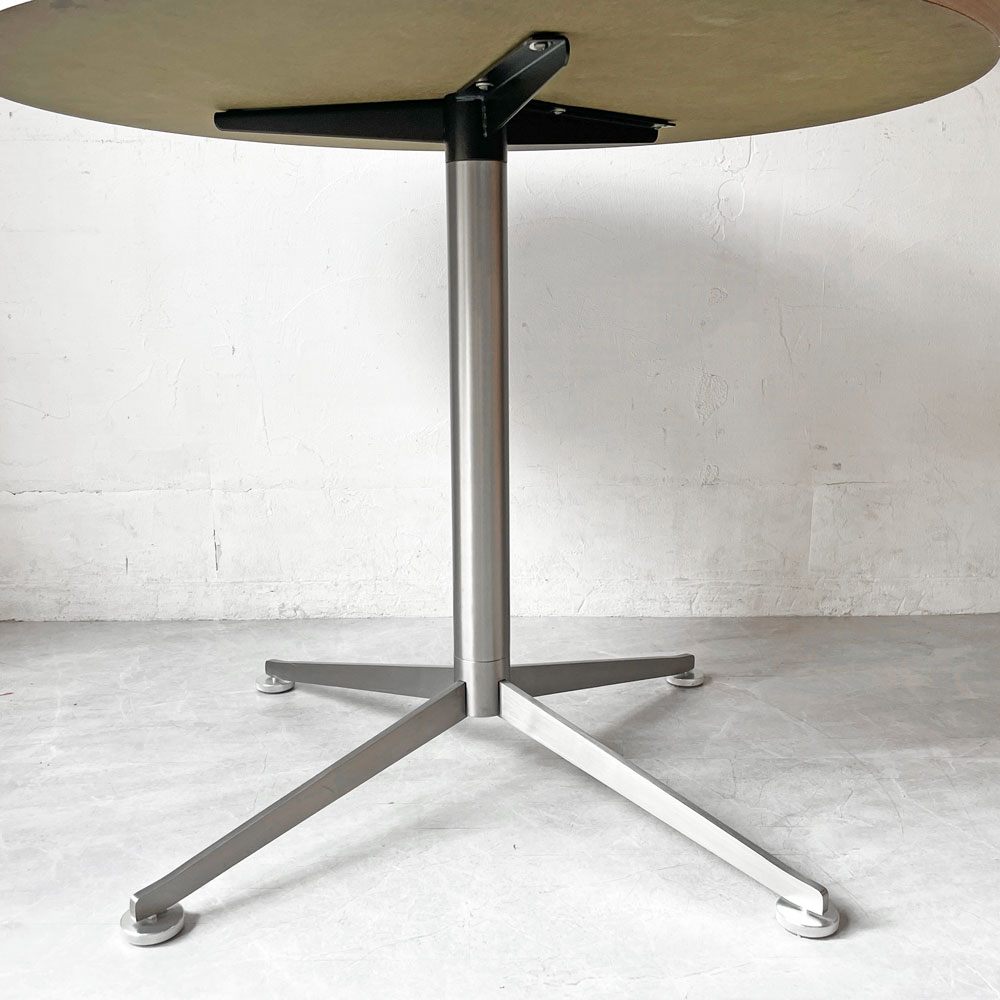 モダンデザイン ラウンド カフェテーブル Round CafeTable ダイニングテーブル Φ90㎝ スチールレッグ アジャスター付き ★