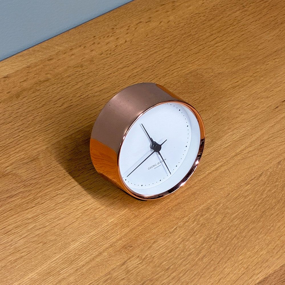 ジョージジェンセン Georg Jensen コッペル KOPPEL アラームクロック Φ10cm ヘニング・ コッペル 視認ライト付き 北欧 モダン ◎