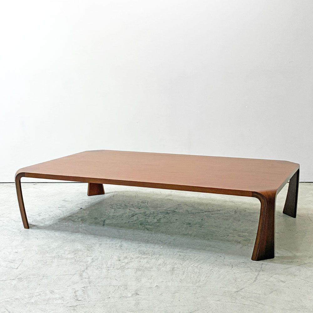 天童木工 Tendo プライウッド 座卓 欅材 ローテーブル W150cm 乾三郎 デザイン ●