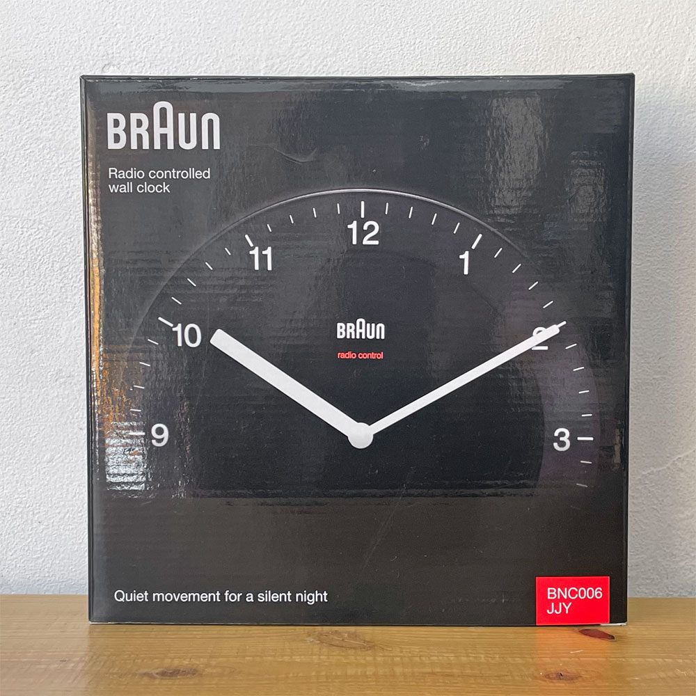 ブラウン Braun ラジオコントロール ウォールクロック 掛け時計 電波時計 BNC006JJY デートリッヒ・ルブス ★