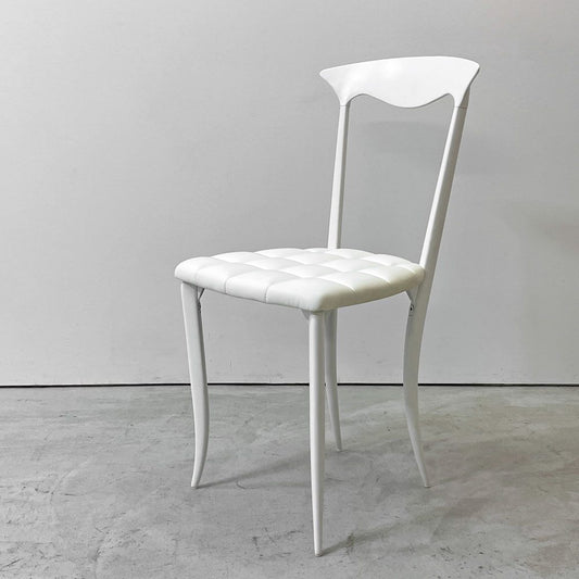 ファセム Fasem チャーム Charme ダイニングチェア アルミ レザー 本革 ホワイト クラシカル モダン イタリア ●