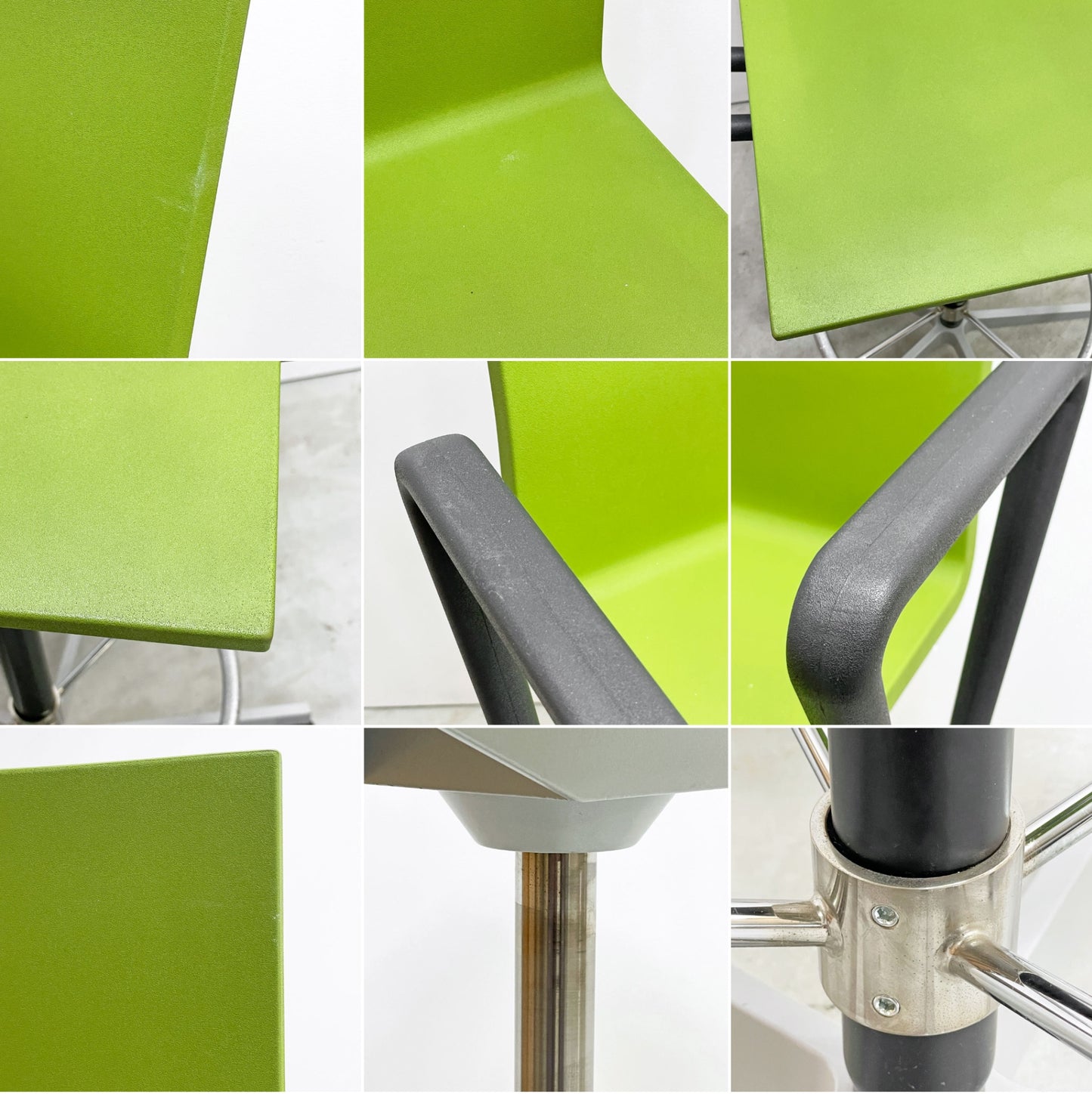 ヴィトラ Vitra ゼロフォー カウンター 04 Counter オフィスチェア ハイチェア カウンターチェア グリーン アーム リバースブレーキキャスター マールテン・ヴァン・セーヴェレン 廃番カラー ●
