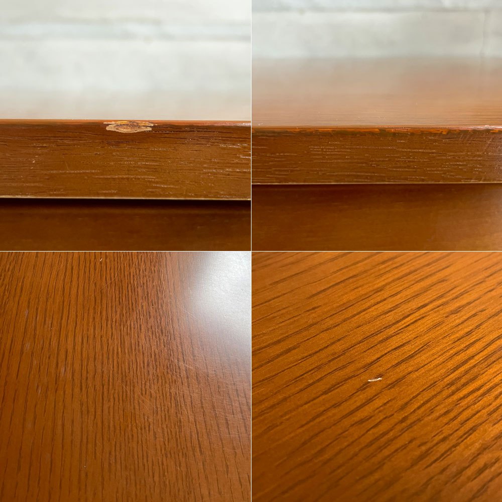 カリモク60＋ ロクマルプラス デスク スライド引き出し 片袖 ウォールナットカラー オーク材 ラバートリー材 レトロモダン ♪