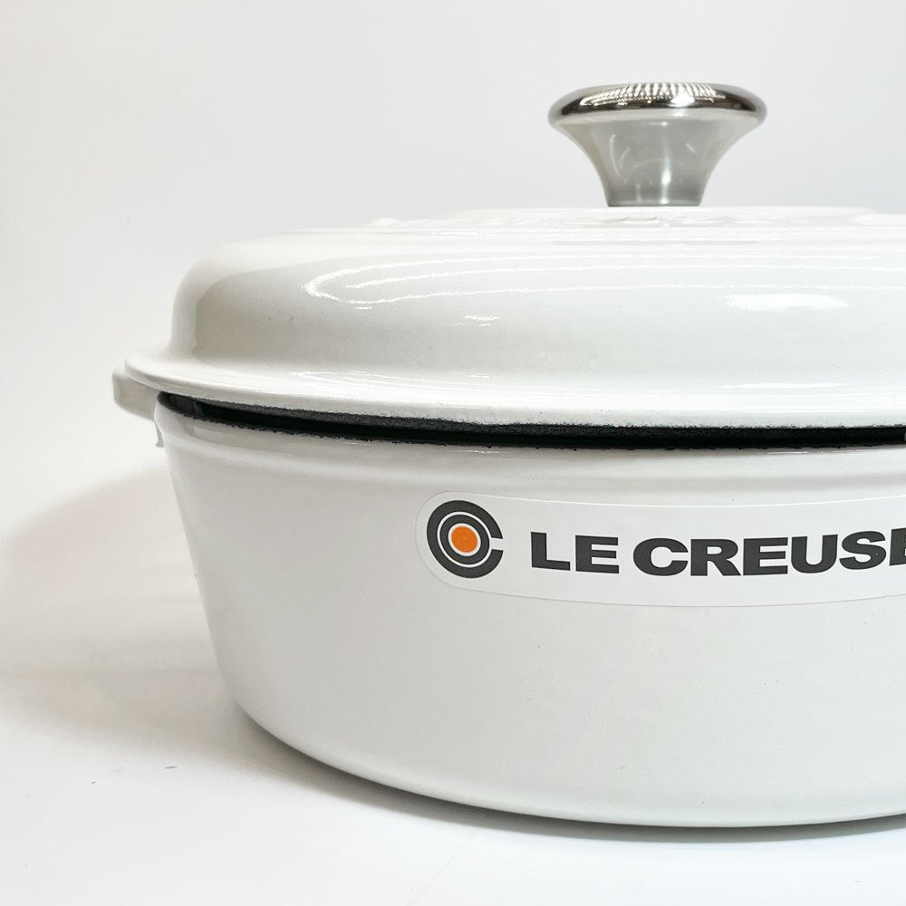 ルクルーゼ LE CREUSET Cassadou カサドゥ 片手鍋 フライパン 26cm エナメル鋳鉄 琺瑯 ホワイト オーブン IH対応 フランス 新品未使用品 ★