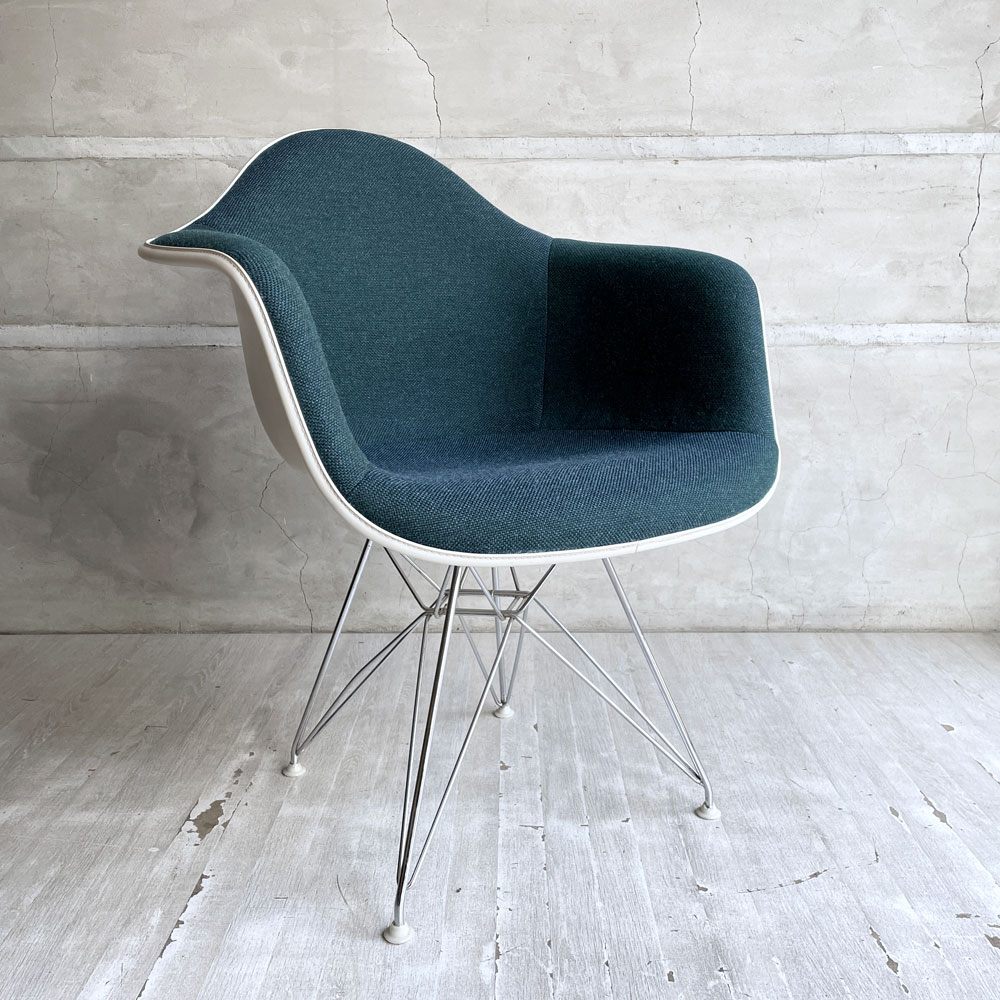 ハーマンミラー Herman Miller アームシェルチェア モダンファニチャーセールス FRP アプホルスター ファブリック張り替え済み エッフェルベース イームズ ビンテージ ♪