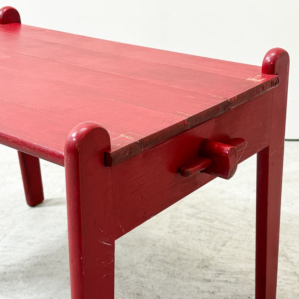 ゲタマ GETAMA ピーターズテーブル PETER'S TABLE ハンス・J・ウェグナー レッド ペインデッド 北欧ビンテージ 希少 ●
