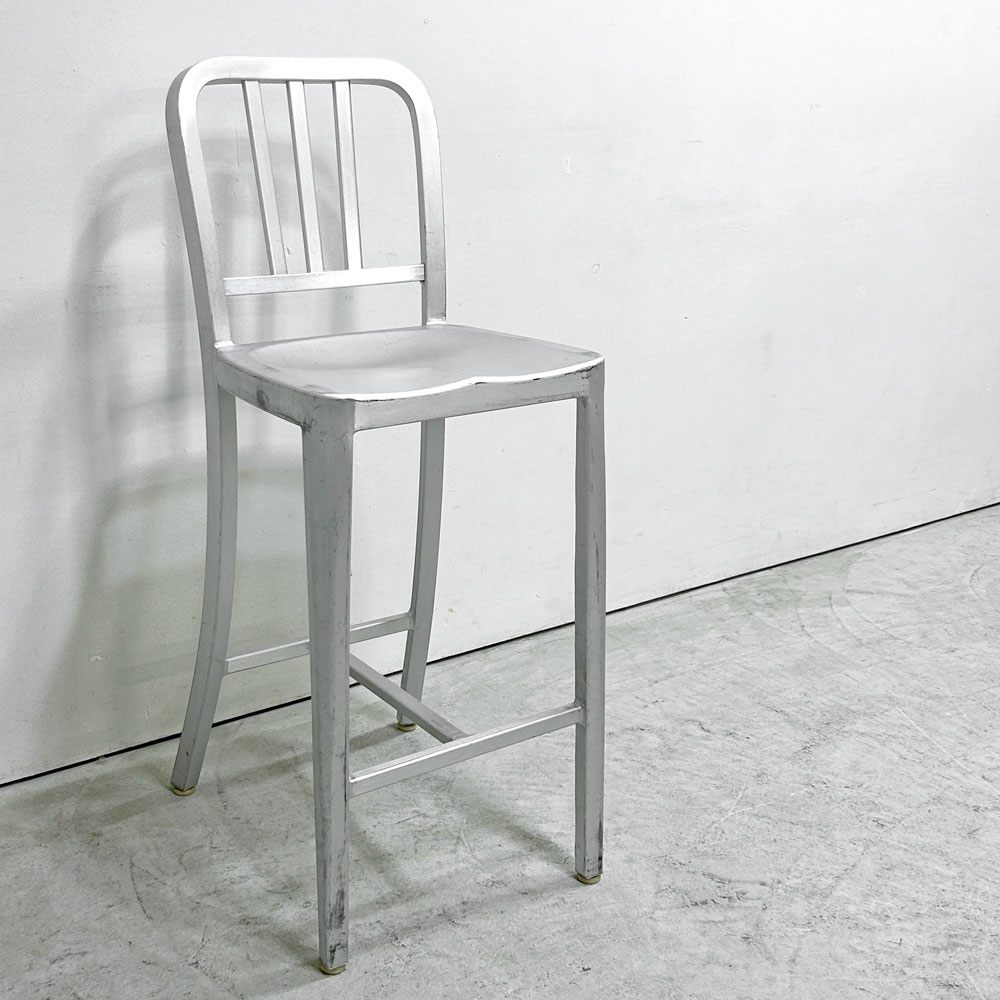 ネイビーバースツール Navy BarStool カウンターチェア アルミニウム インダストリアル リプロダクト B ●