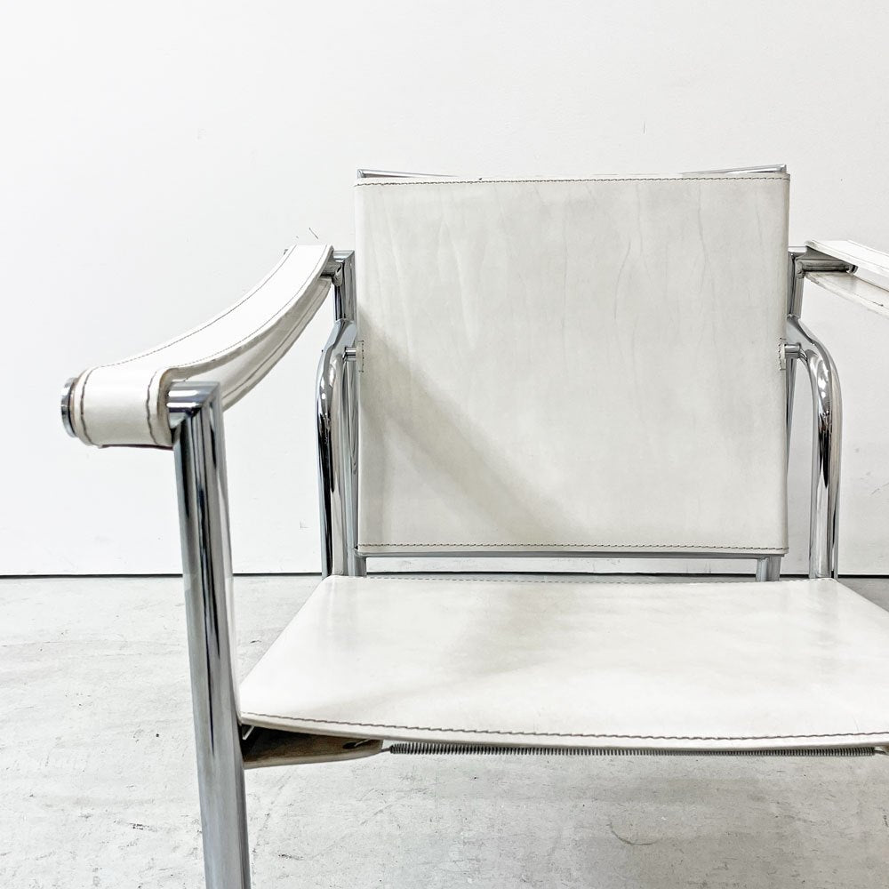 ル・コルビュジェ Le Corbusier LC1 スリングチェア ホワイトレザー 名作家具 リプロダクト品 ●