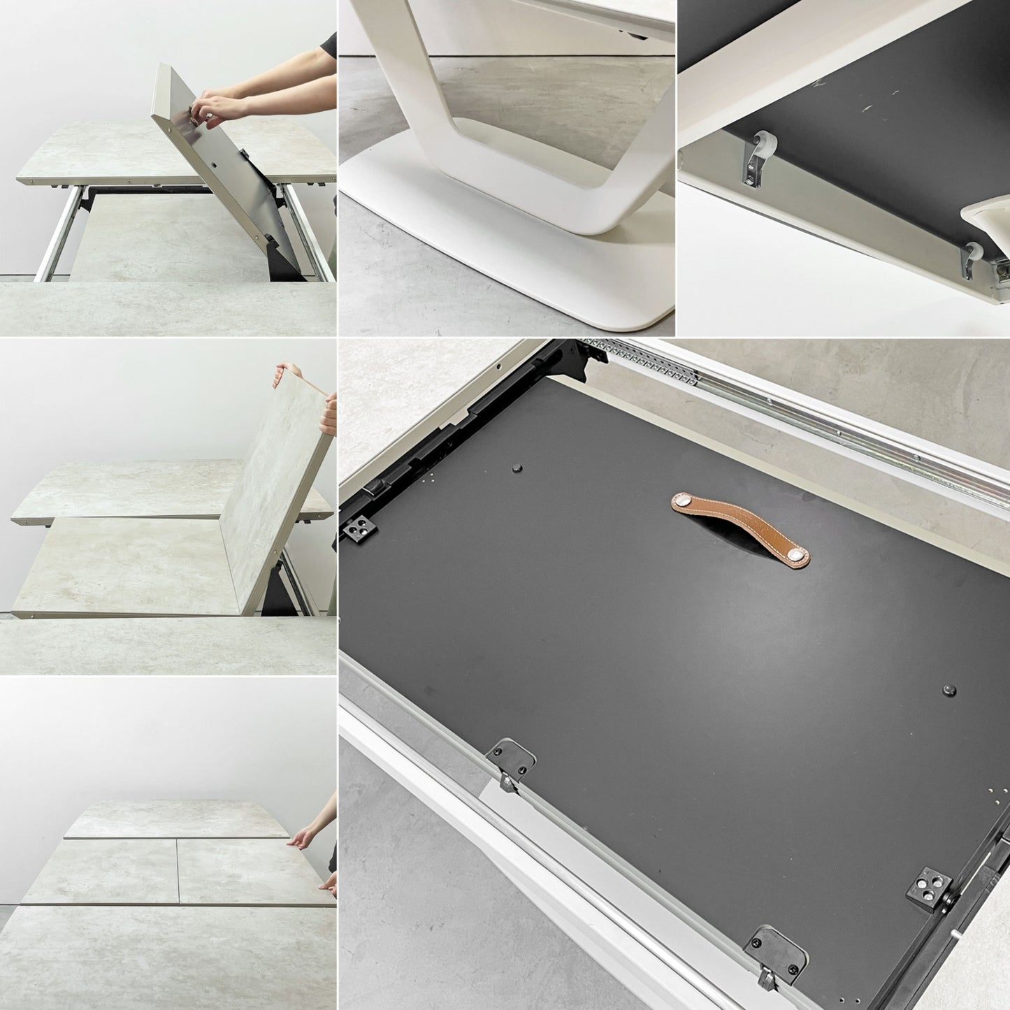 ボーコンセプト BoConcept アリカンテ Alicante 伸長式 ダイニングテーブル W183-264cm アッシュセラミック×マットホワイト 定価￥751,900- ●