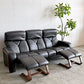 冨士ファニチア FUJI FURNITURE 3pソファ＋オットマン2台付き W200cm 本革張り リクライニング機能付き 〓