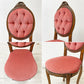 ヨーロピアンクラシカル デザイン European Classical design 木製 サロンチェア ダイニングチェア 猫脚 レッド イタリア ロココ調 B ●
