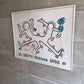 キース・ヘリング Keith Haring 1986 アートポスター 額装品 ビンテージ♪
