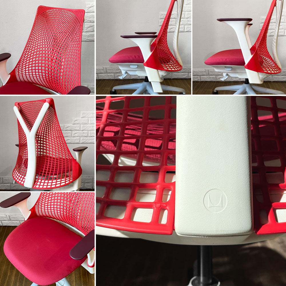 ハーマンミラー Herman Miller セイルチェア SAYL Chair デスクチェア 旧モデル イヴ・ベアール ホワイト × レッド 2012年製 モダンデザイン ◎
