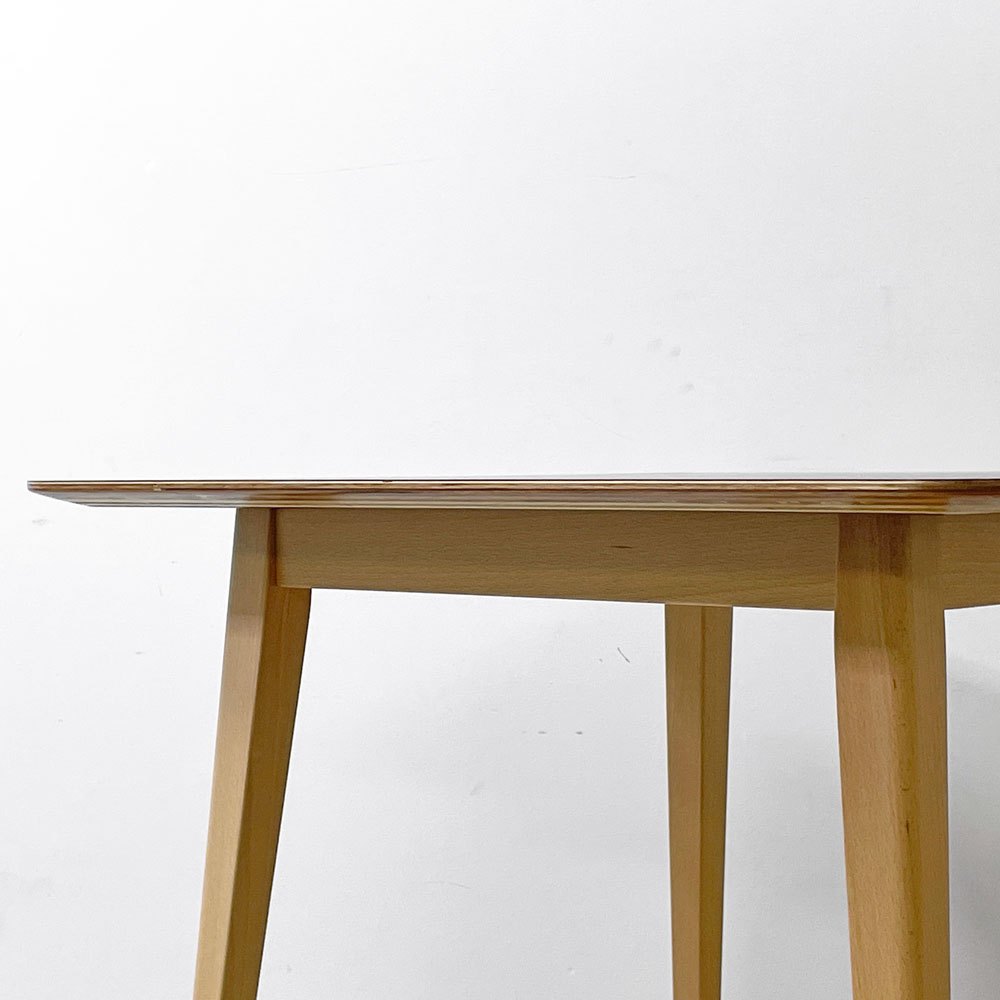 ナチュラルモダン Natural Modern メラミントップ ダイニングテーブル ブラック ビーチ材 テーパードレッグ W80cm ●