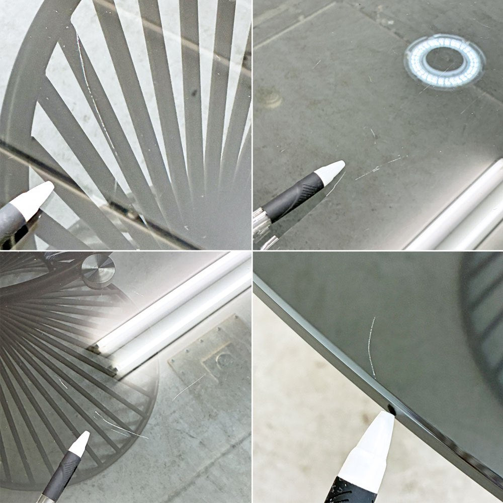 カリガリス calligaris ヴォルテックス ラウンドテーブル VORTEX Round table ダイニングテーブル スモークガラス天板×マットブロンズベース Φ120cm イタリアモダン 定価 ¥237,600- ●