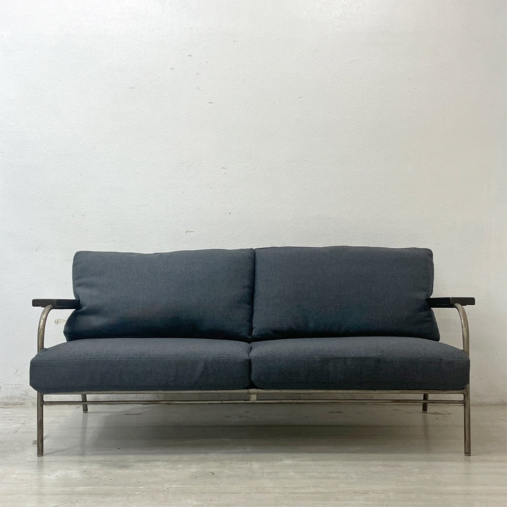 ジャーナルスタンダードファニチャー journal standard Furniture ラバル ソファ LAVAL SOFA 2Pソファ ビンテージスタイル スチール ファブリック ウレタン 新品張替え済み ●