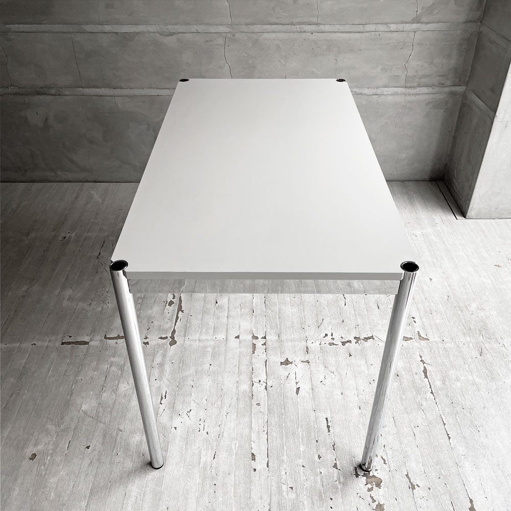 USMハラー USM Haller モジュラーファニチャー ハラーテーブル ワークデスク ダイニングテーブル MDF ピュアホワイト アジャスター付 高さ調節機能付き スイス ♪