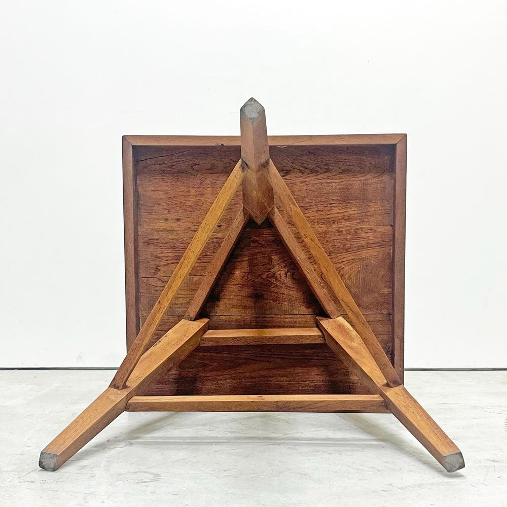 キコ QUICO オリジナル コーヒーテーブル サイドテーブル スクエア 3本脚 チーク無垢材 W54cm H52cm ●