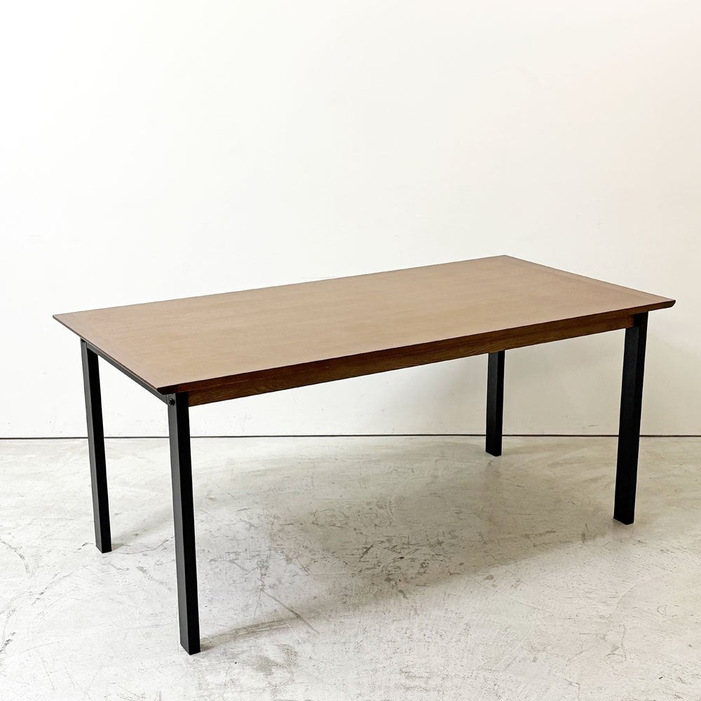 ウニコ unico ホクストン HOXTON ダイニングテーブル アッシュ材 スチール W160cm ウォールナットカラー 廃番モデル ●