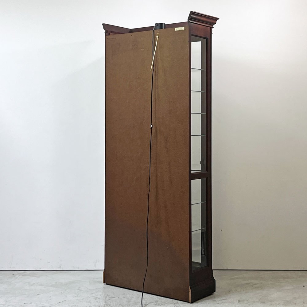 ハワードミラー Howard Miller ガラスキュリオケース 飾り棚 キャビネット コレクションケース H204cm 照明付き 鍵付 アメリカ ●