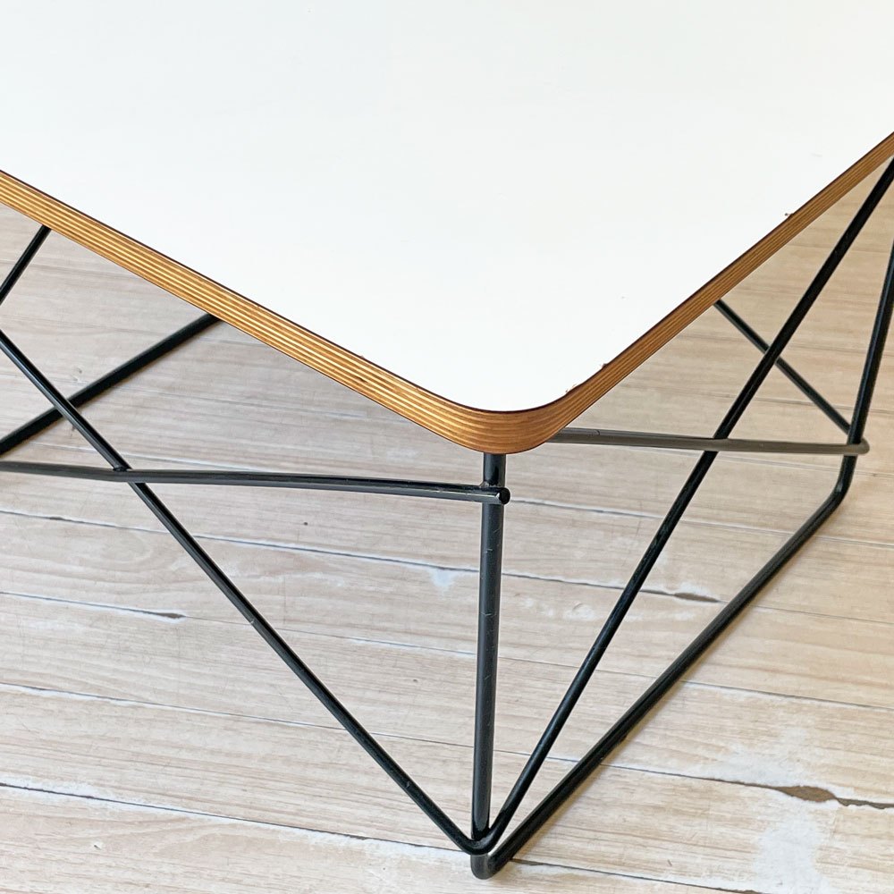 ハーマンミラー Herman Miller LTRT ワイヤーベース ローテーブル メラミントップ C&R イームズ ホワイト ミッドセンチュリー ★