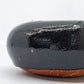 壷田和宏・亜矢 黒釉 オブジェ Φ13.5x7cm 現代作家 ●
