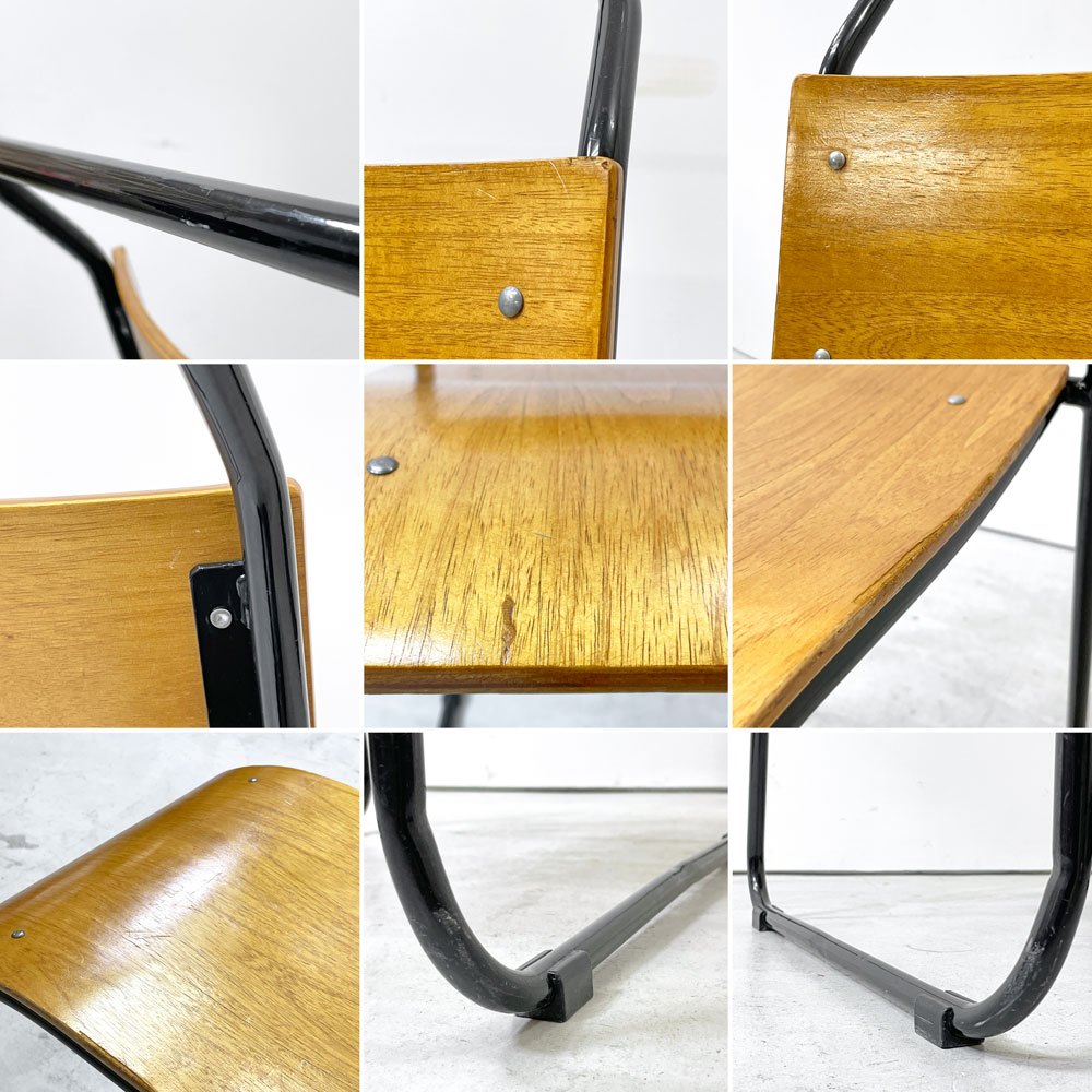 クラッシュゲート CRASH GATE ノットアンティークス Knot antiques ブルーノチェア RP6 BLUNO CHAIR スタッキングチェア プライウッド スチールレッグ ブラック 関家具 B ●