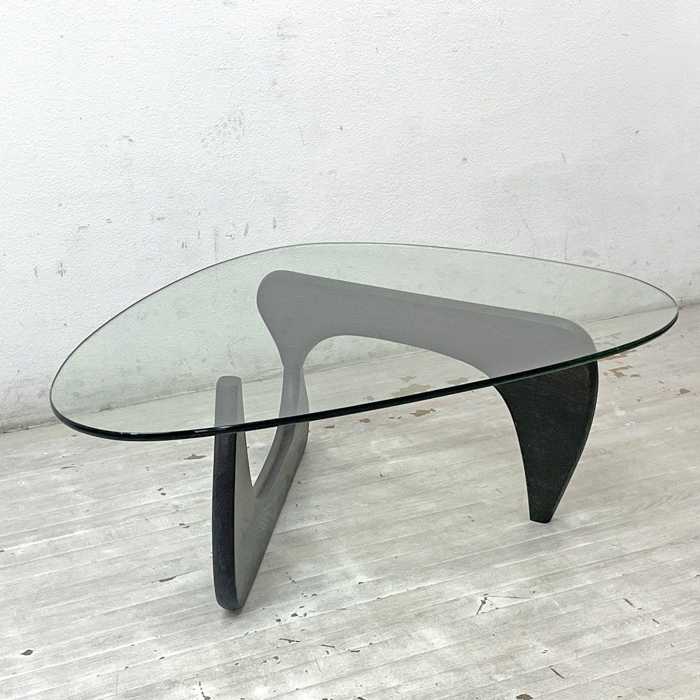 イサムノグチ Isamu Noguchi コーヒーテーブル Coffee Table ガラス天板 厚13mm リプロダクト品 デザイナーズ家具 名作 ●
