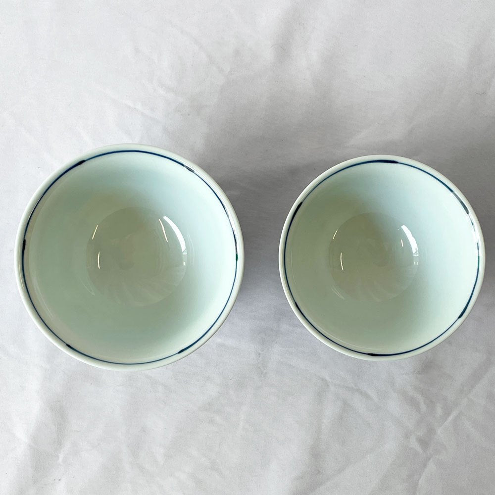 源右衛門 夫婦 茶碗 2点セット 飯碗 染錦 箱付 未使用保管品 ◇