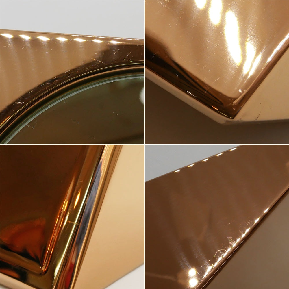 トムディクソン Tom Dixon 卓上ミラー 台座付き Lid Wedge Mirror + Base 大理石 コッパーカラー ●