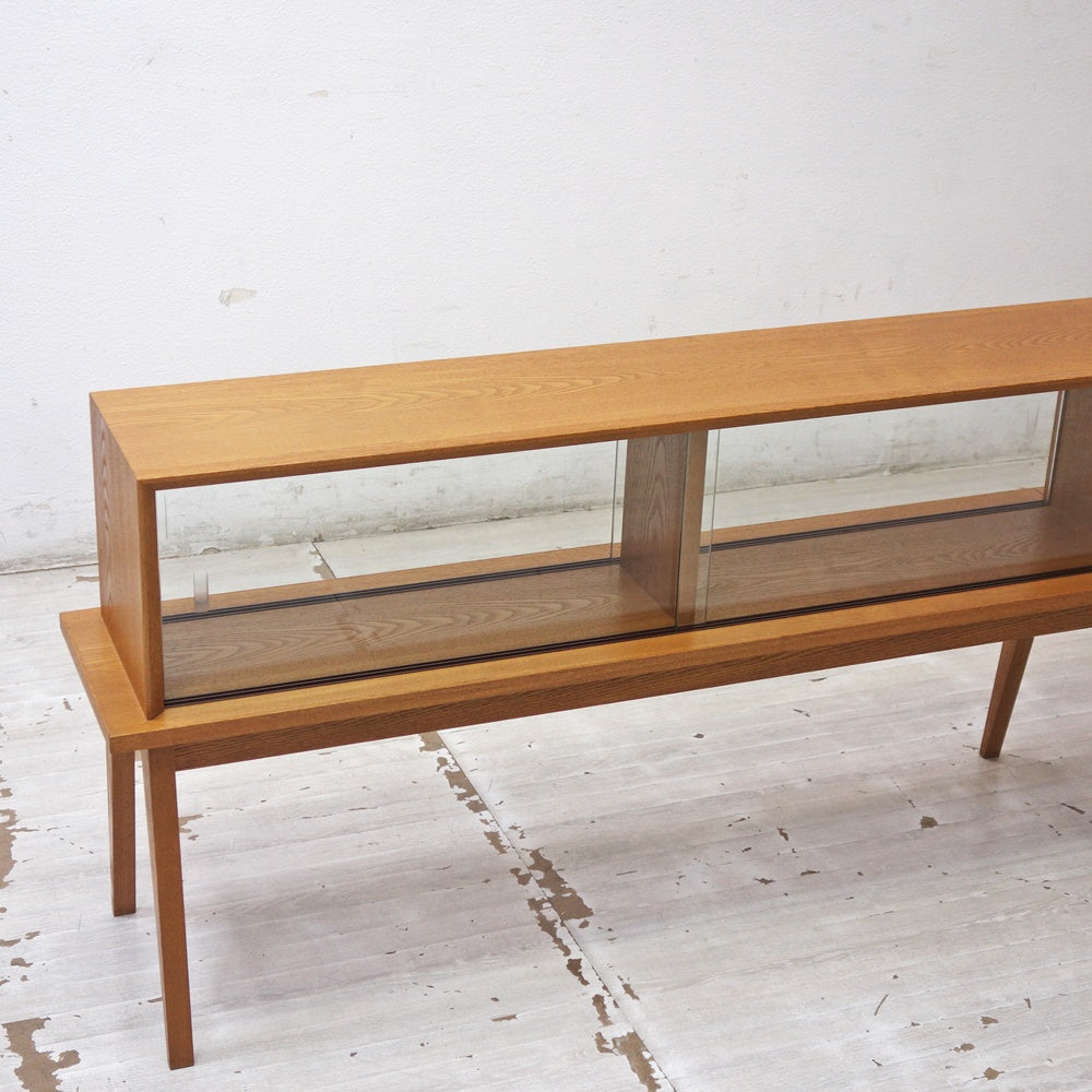 パシフィックファニチャーサービス PACIFIC FURNITURE SERVICE オーク材 ガラスキャビネット 両面 オーダーメイド ●