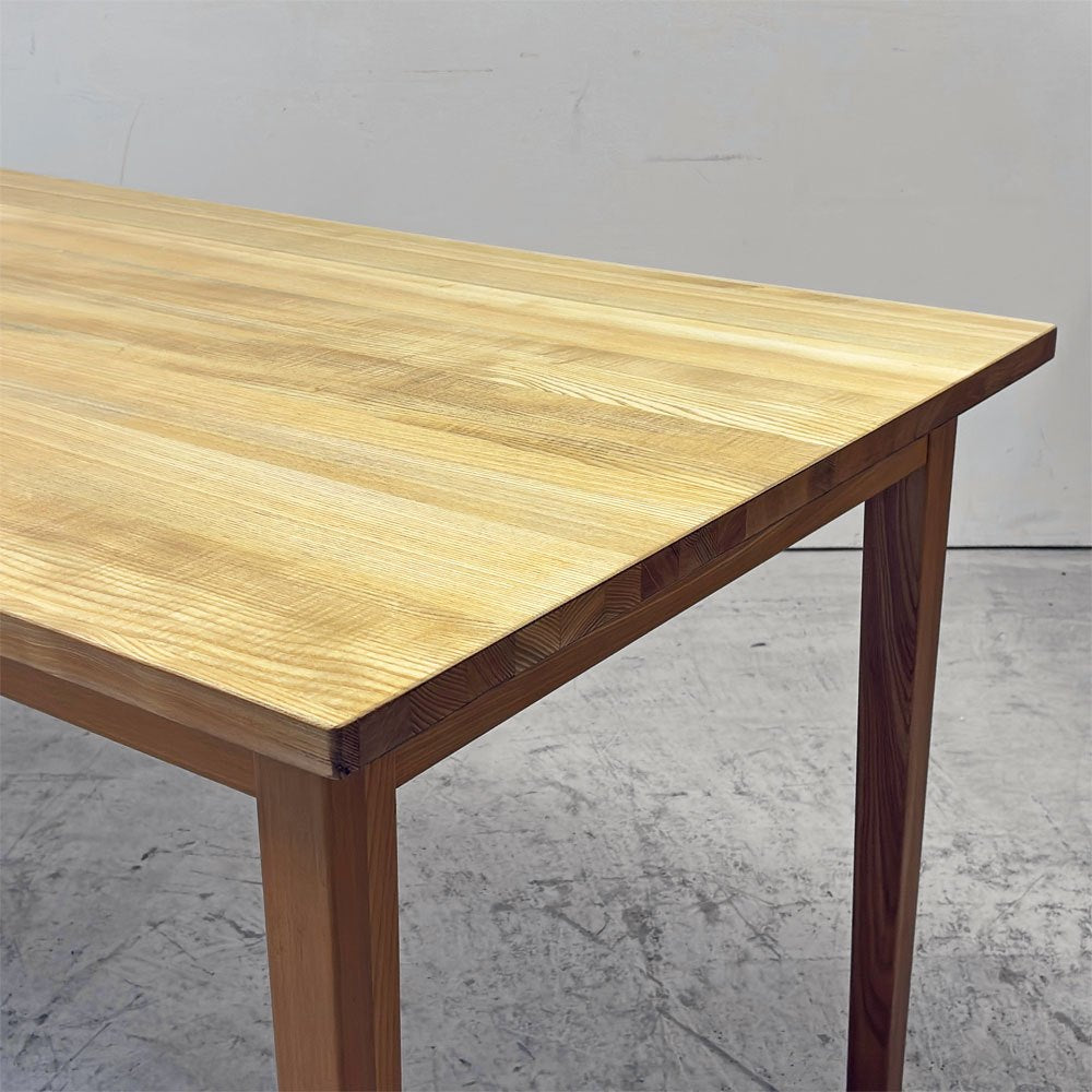 無印良品 MUJI ダイニングテーブル タモ材 無垢集成材 W165cm 廃番品 シンプル ナチュラルスタイル ●