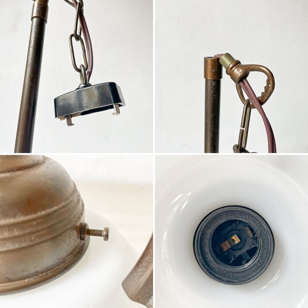 クラシカルスタイル ペンダントライト ミルクガラス アンティーク アールデコ  店舗什器 ★