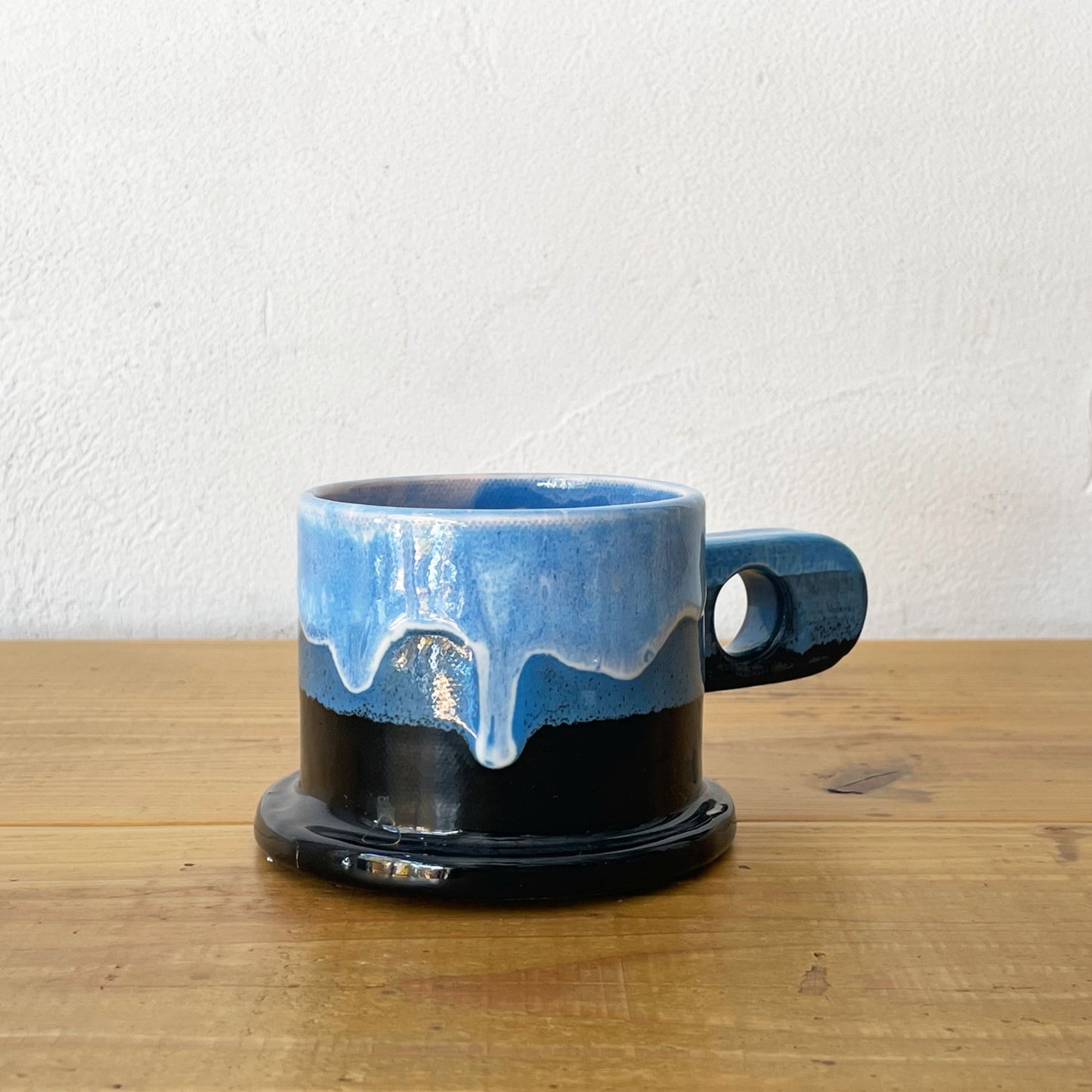 エコ パーク ポッテリー Echo Park Pottery ピーター・シャイヤー Peter Shire マグカップ ブルー×ブラック ポストモダン ★