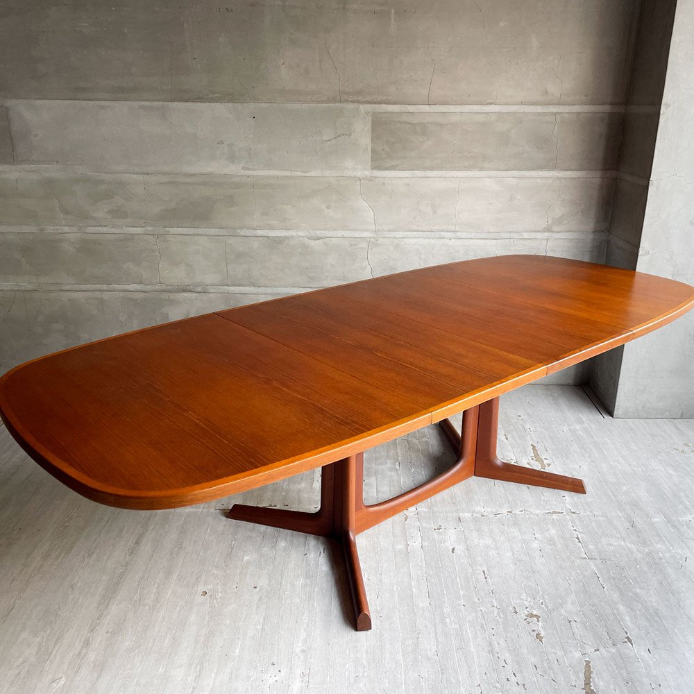 グドメ GUDME エクステンション 伸長式 ダイニングテーブル チーク材 W161~209.5~258cm 追加天板2枚 デンマークビンテージ 北欧家具 ♪