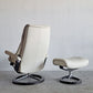エコーネス EKORNES ビュー View ストレスレスチェア stressless リクライニングチェア シグニチャーベース Mサイズ オットマン付き 牛革 定価513,700円 〓