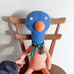 ボビーダズラー BOBBY DAZZLER 鳥のぬいぐるみ ブルー×オレンジ ハンドメイドドール 人形 H46.5cm イギリス ■