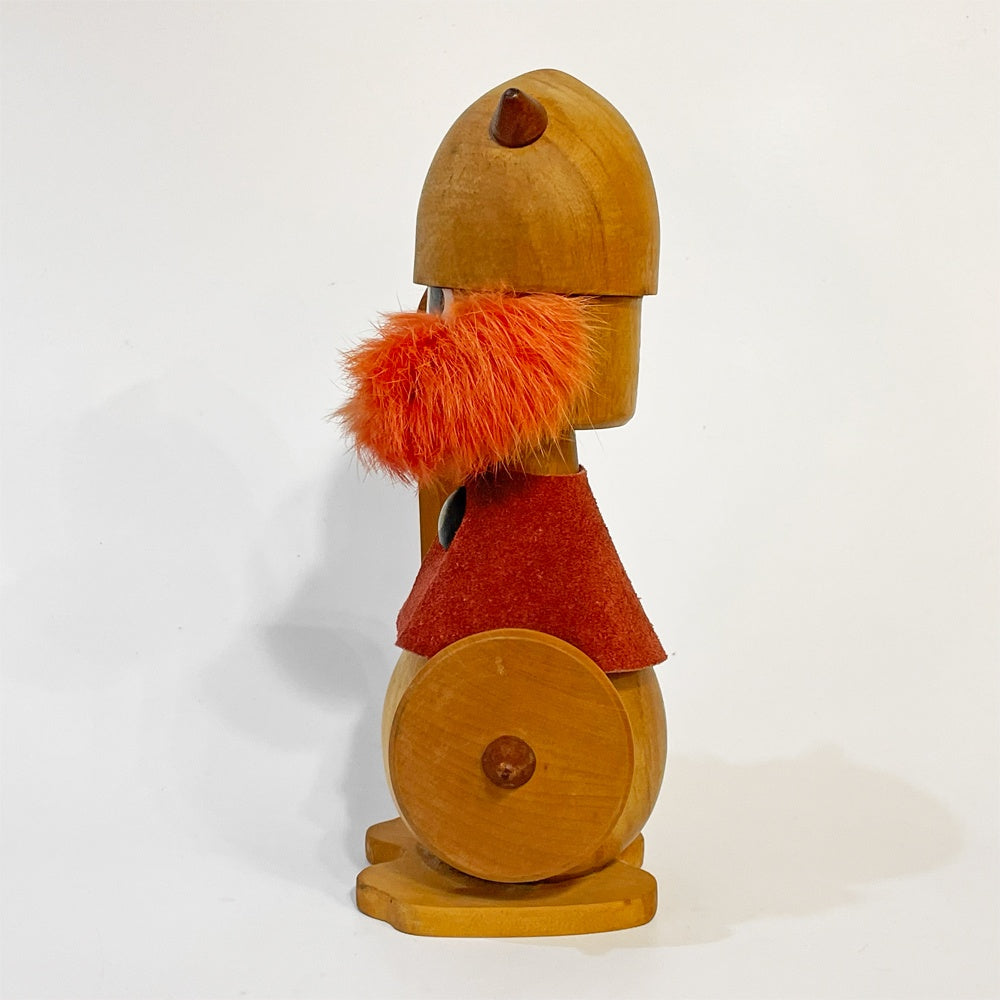 デンマークビンテージ Danish vintage wooden viking ノギンス バイキング 木製フィギュア オブジェ 24cm 北欧雑貨 ★