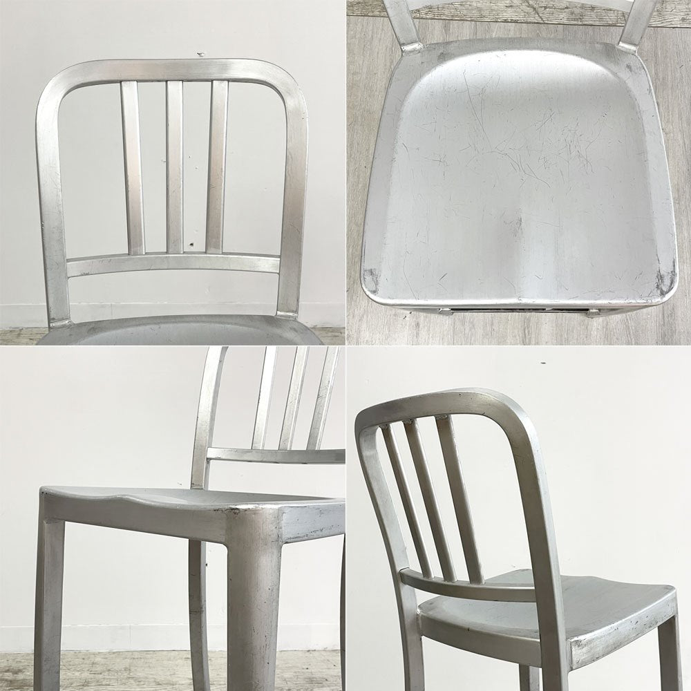 ネイビーバースツール Navy BarStool カウンターチェア リプロダクト アルミニウム インダストリアル デザイン H100cm B ●