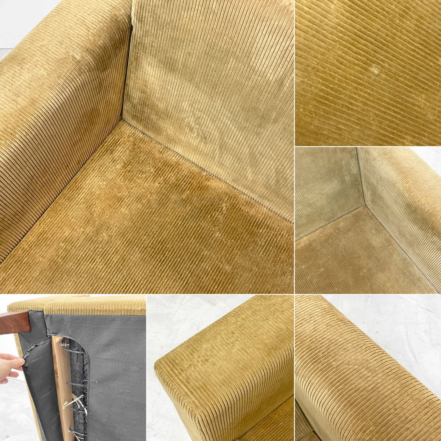 トラックファニチャー TRUCK FURNITURE FKソファ FK SOFA 1.5シーター F-21 コーデュロイ フェザークッション ウォールナット無垢材 定価￥315,700- ●