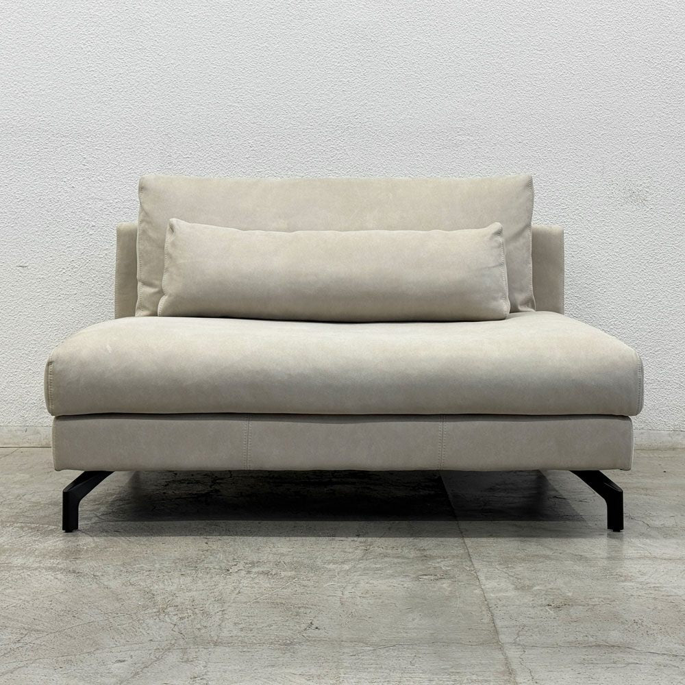 リラックスフォーム RELAXFORM グラシエーロ GLACIERO 1.5人掛けソファ W122cm プライムレザーテックス プラチナグレー 関家具 定価￥78,000- 〓