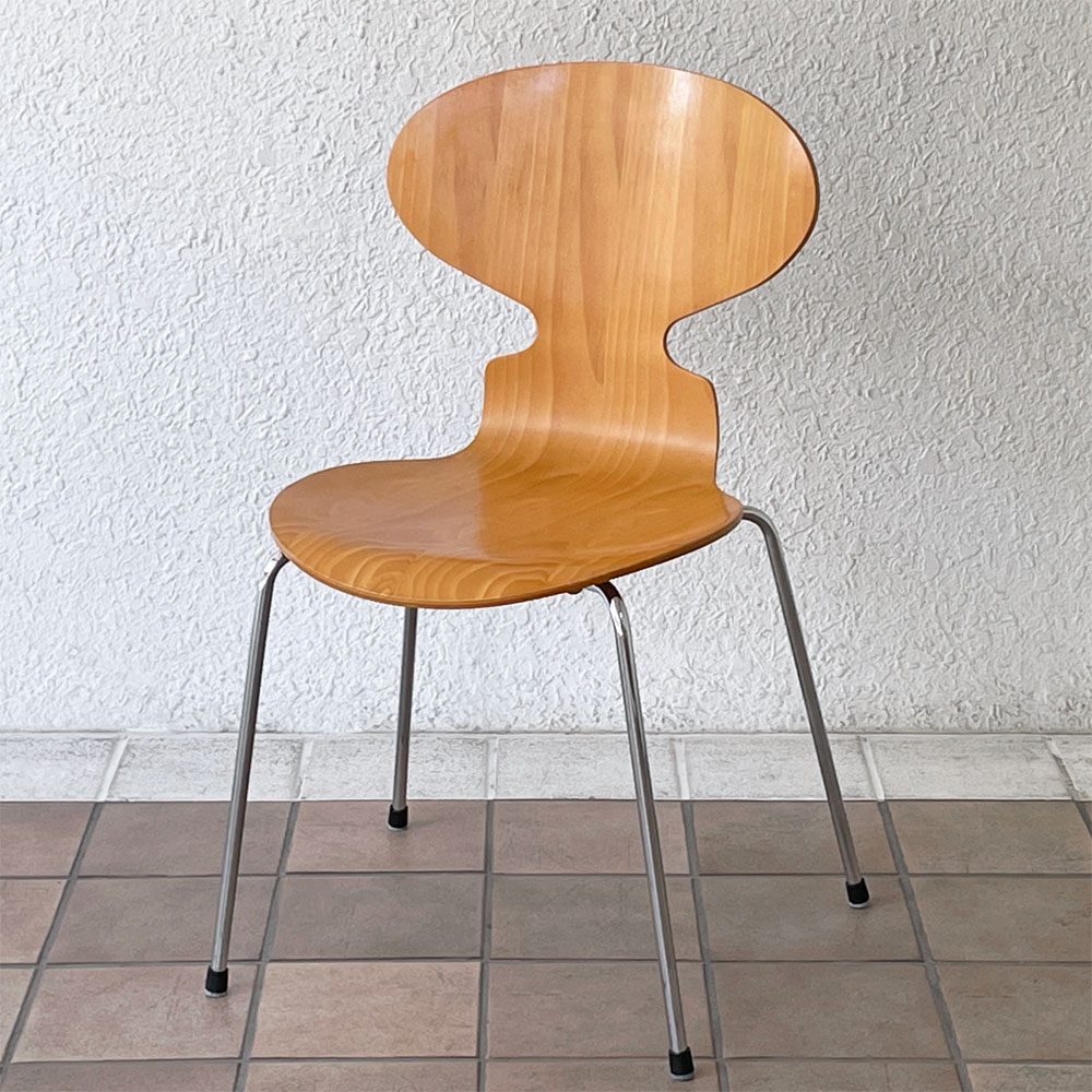フリッツハンセン Fritz Hansen 3101 アリンコチェア アントチェア 4本脚 ナチュラルビーチ ラッカー仕上げ フェルトグライズ アルネ・ヤコブセン ◇