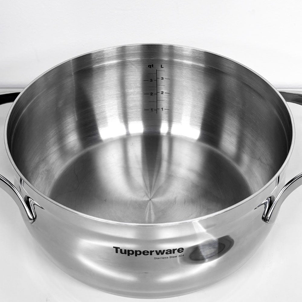 タッパーウェア Tupperware マストロクックウェア 深鍋 両手鍋 24cm 5L ステンレス多層構造 アメリカ ◎