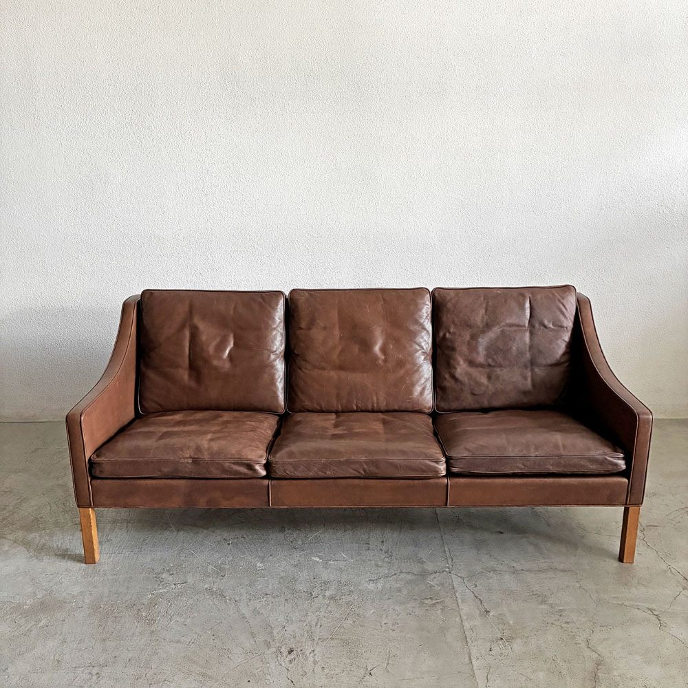 フレデリシア FREDERICIA model 2209 3シーターソファ 3人掛け W185cm 本革 ブラウン系レザー ボーエ・モーエンセン デンマーク 北欧ビンテージ 〓