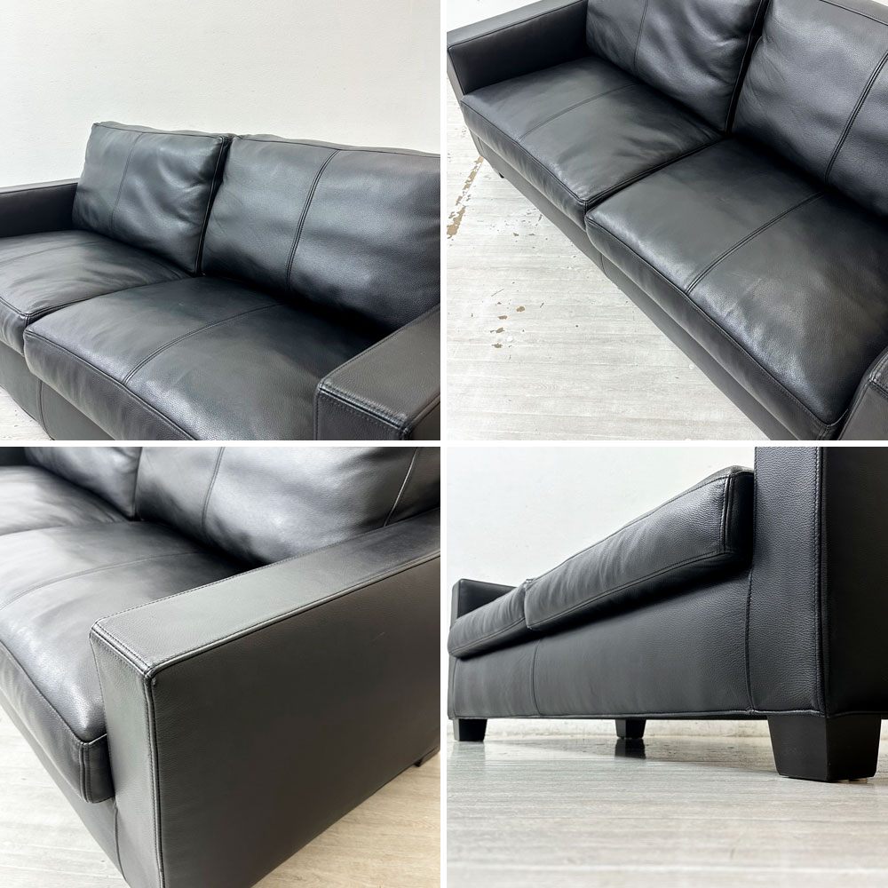 アイラーセン eilersen ヴィテッセ 2p ソファ VITESSE SOFA 本革 ブラック 2シーター モダンデザイン デンマーク 美品 ●