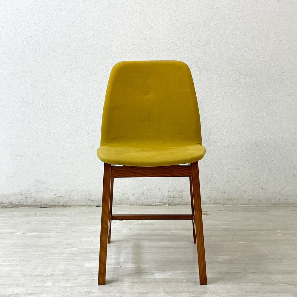 イデー IDEE アントン ANTON ダイニングチェア ファブリック イエロー アントンブラウン アッシュ材 受注生産品 ●